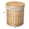 Wickerwise Round Willow Wicker Laundry Basket with Lid Side Handles & Removable Fabric Liner Natural Decorative Storage Hamper for Clothes Towels Blankets and Everyday Home Organization